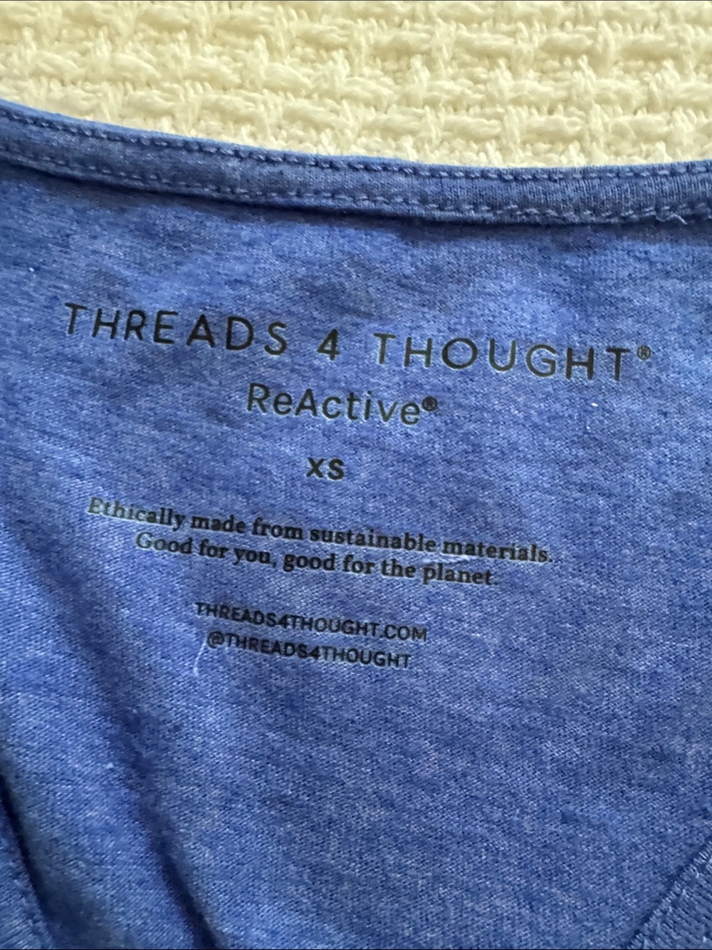 Threads 4 Thought Blue Racerback Muscle Tee - Picture 2 of 4